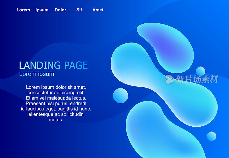 abstract landing page background with bubbles
